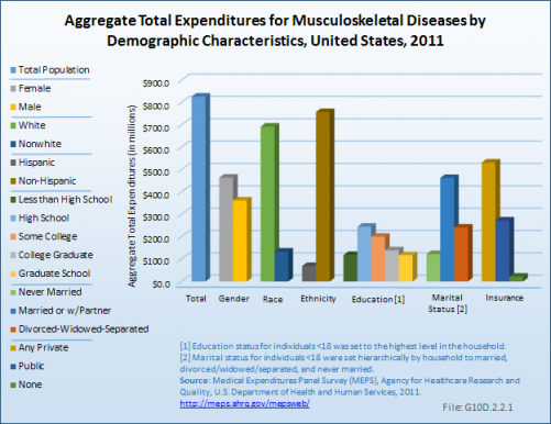 Aggregate Total Expenditures for Musculoskeletal Diseases by Demographic Characteristics, United States, 2011